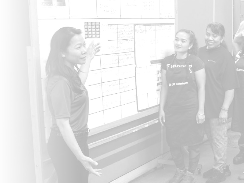 group reviewing their checklist