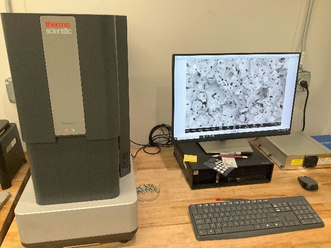 SEM taking an image of Quickset Injection Molding